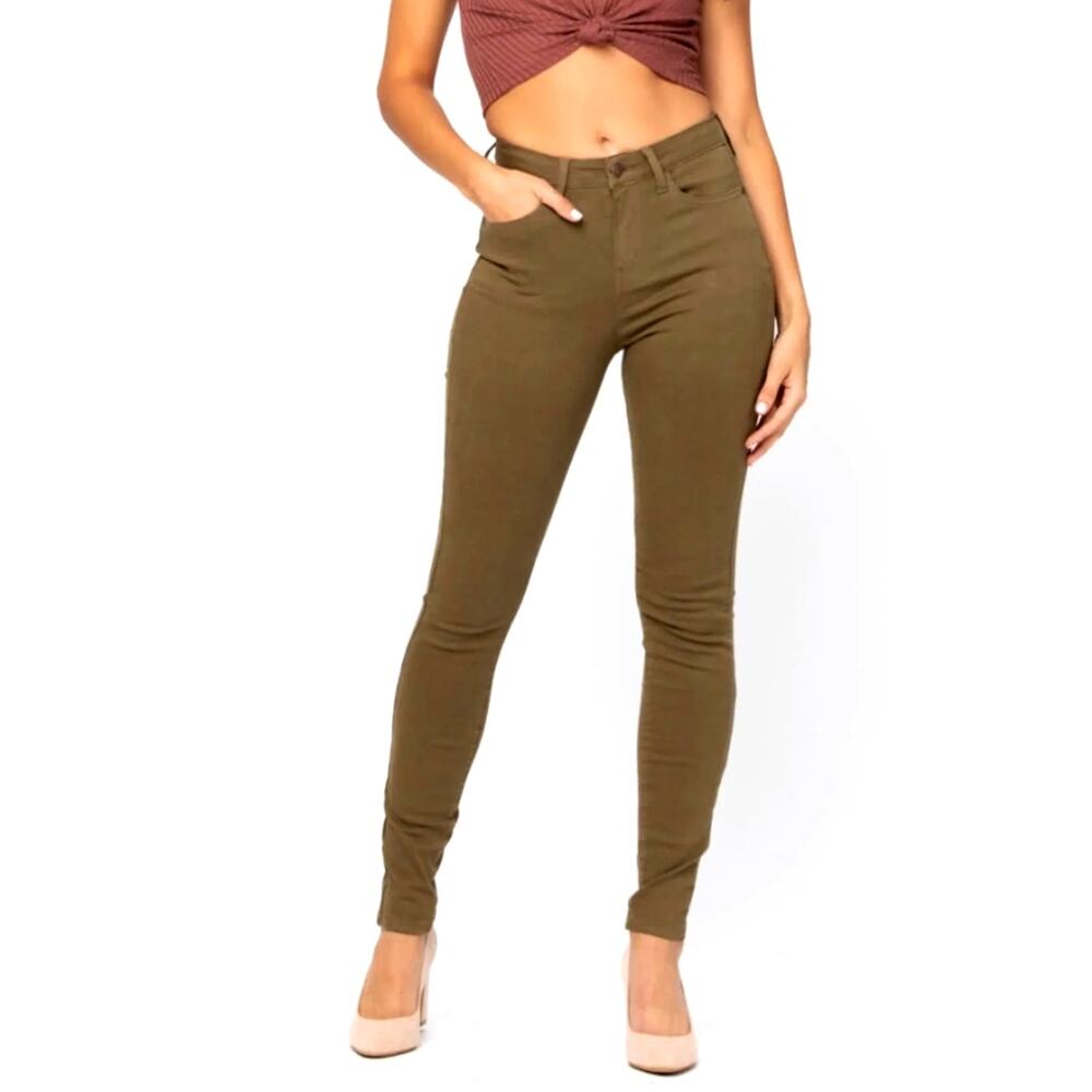 Judy Blue Olive Green Skinny Fit Jeans Size 27 NWT